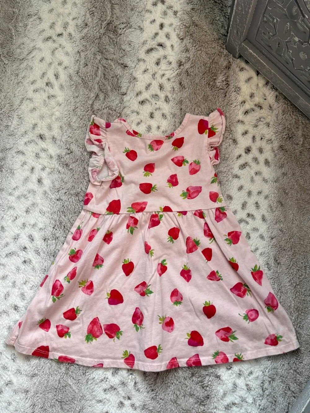 The Children's Place pink strawberry dress girls 3T preppy garden party summer